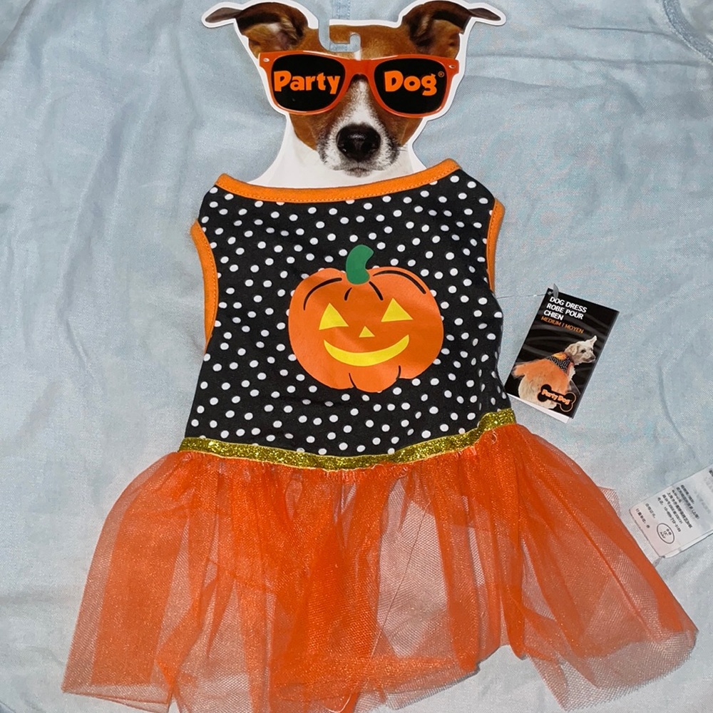 Party Dog “ Pumpkin Dress” Pet Costume